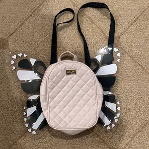 Betsey Johnson Quilted Pink Backpack with Wings